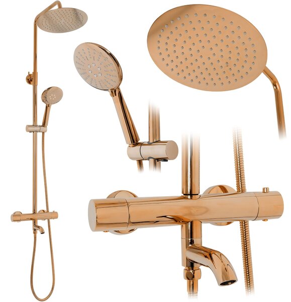 Shower set with thermostat Rea Lungo Copper