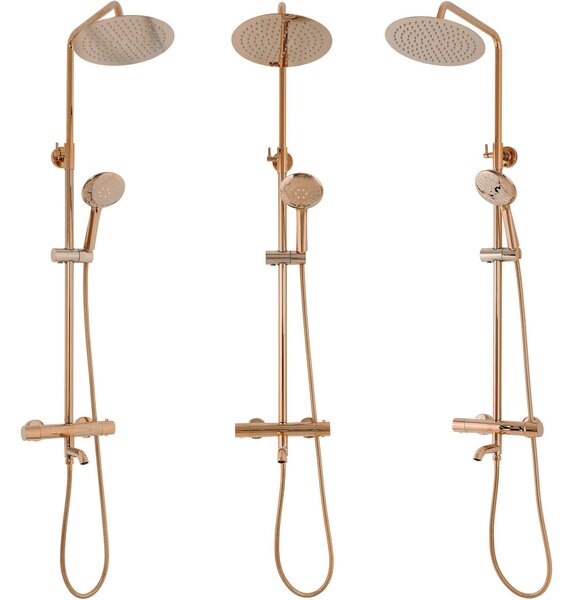 Shower set with thermostat Rea Lungo Copper