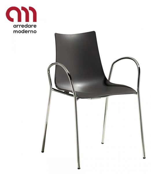 Zebra Tecnopolimero chair Scab with armrests