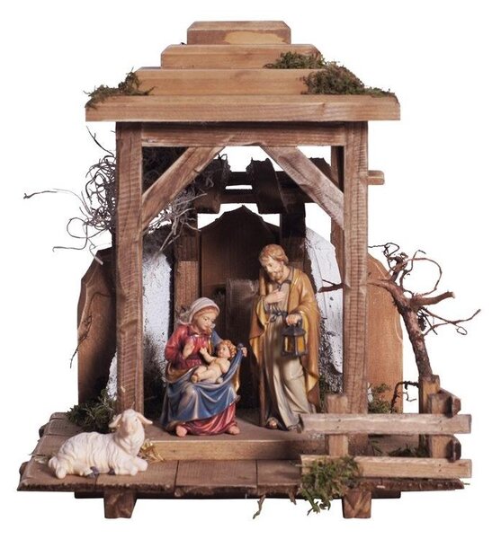 Wooden Lantern with 4 figures - Lantern Holy Night