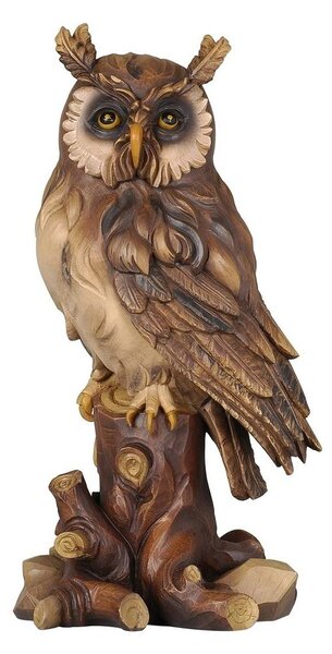 Owl on tree-trunk woodcarving