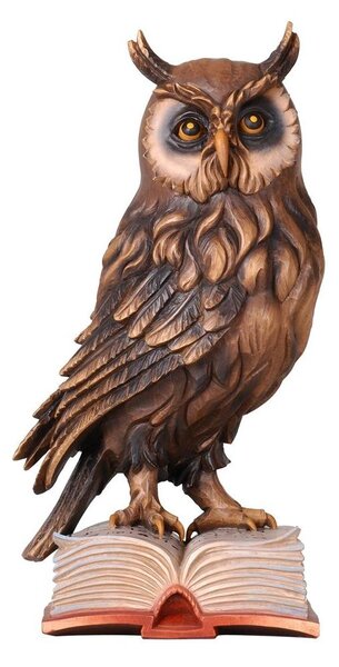 Owl on book woodcarving