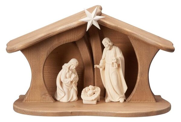 Wooden Nativity scene Luce with 4 figures AD