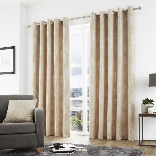 Helsinki Ready Made Eyelet Curtains Natural