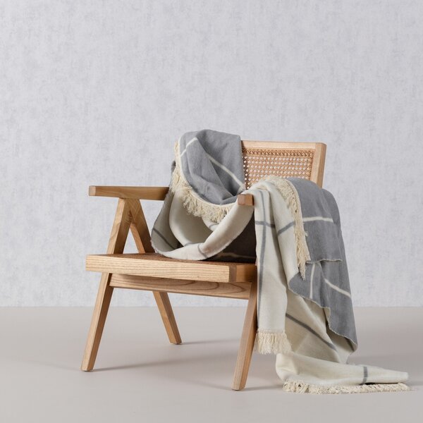 Blanket Cotton Cloud 150x200 Grey&Ecru Check