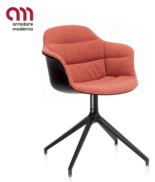 Mood Bontempi swivel in aluminum with armrests