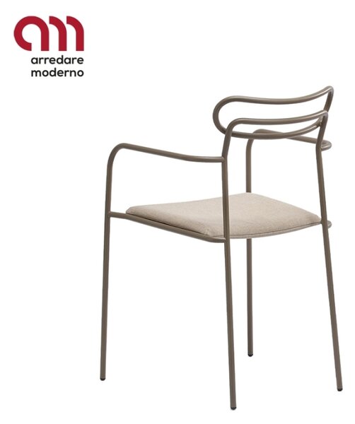 Chair Ùti steel back with arms Infiniti Design