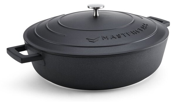 MasterClass Aluminium 33cm Shallow Casserole Dish, 5L Black
