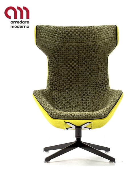 Take a line for a walk Moroso Quilted swivel armchair