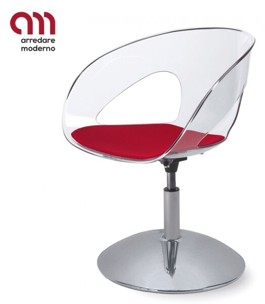 Krizia Kastel chromed base swivel chair