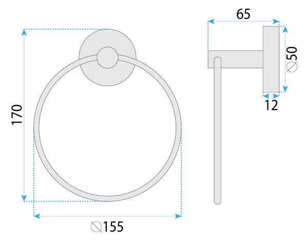 Bathroom hanger Ring 6610 Modern Copper