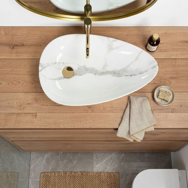 Countertop Basin Rea Greta 65 Bianco Shiny