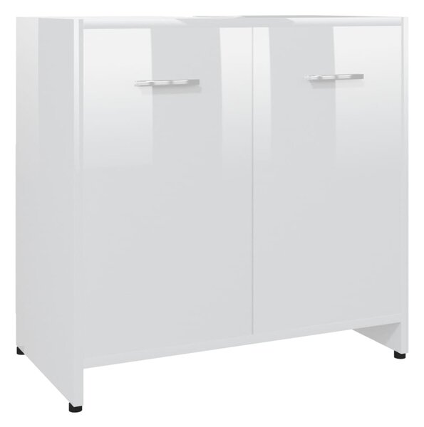 Bathroom Cabinet High Gloss White 60x33x61 cm Engineered Wood