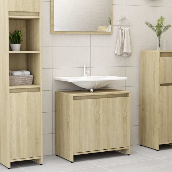 Bathroom Cabinet Sonoma Oak 60x33x61 cm Engineered Wood