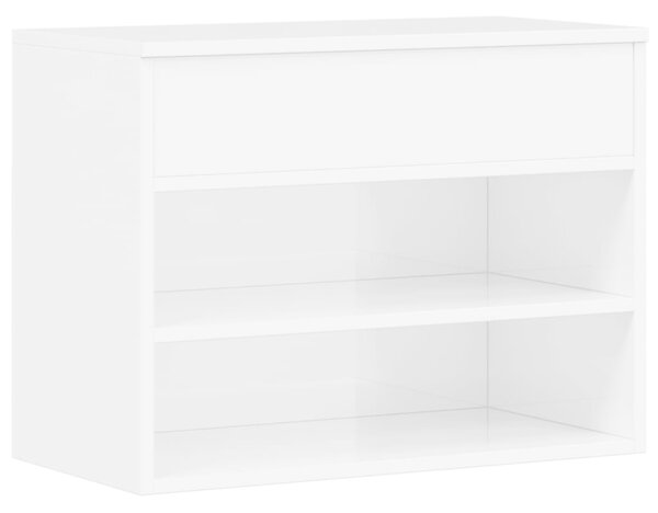 Shoe Bench High Gloss White 60x30x45 cm Engineered Wood