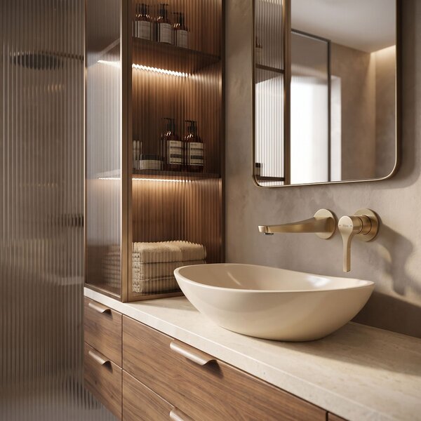 Concealed washbasin mixer REA Maxim Brush Gold + BOX