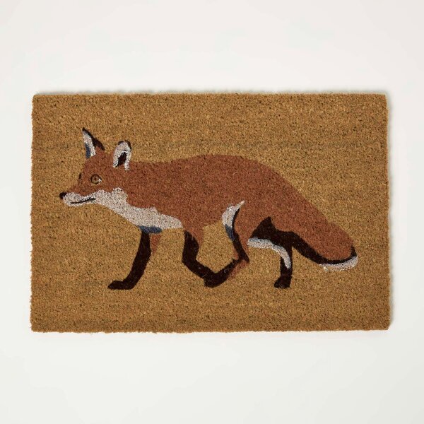 Homescapes Fox Coir Doormat 60 x 40 Non-Slip Rubber Back