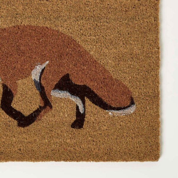 Homescapes Fox Coir Doormat 60 x 40 Non-Slip Rubber Back