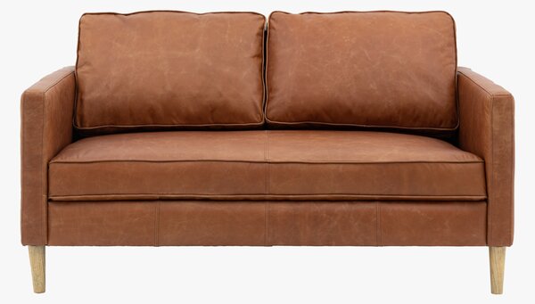 Citadel 2 Seater Leather Sofa in Vintage Brown