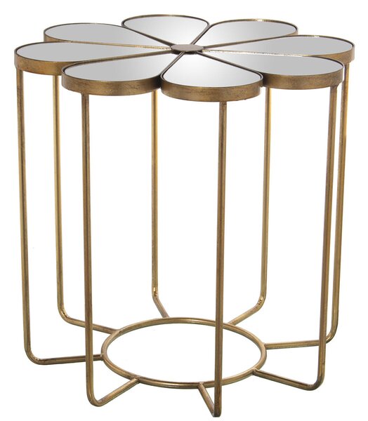 Side table Alexandra House Living Transparent Golden 63 x 61 x 63 cm