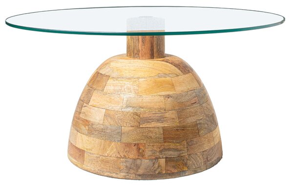 Centre Table Alexandra House Living Brown Transparent Crystal 78 x 41 x 78 cm