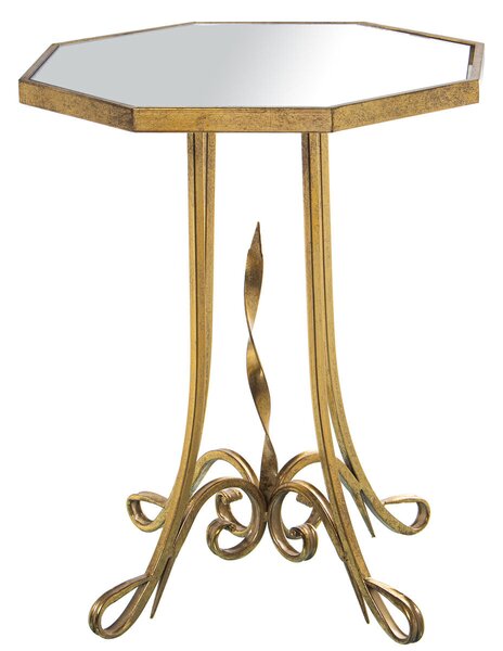 Side table Alexandra House Living Transparent Golden 48 x 60 x 48 cm