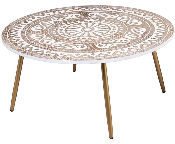 Centre Table Alexandra House Living White Brown Metal 90 x 42 x 90 cm