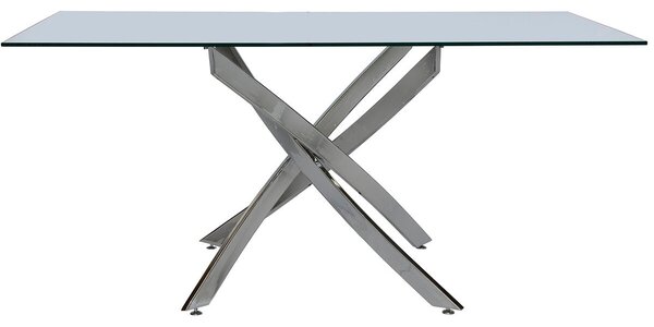 Dining Table Alexandra House Living Grey Transparent Crystal 160 x 73 x 90 cm