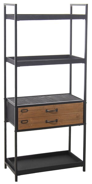 Shelves Alexandra House Living Brown Black Metal 60 x 140 x 30 cm