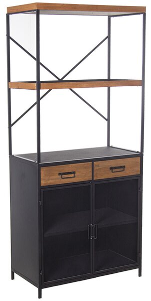 Shelves Alexandra House Living Brown Black Metal 80 x 180 x 40 cm