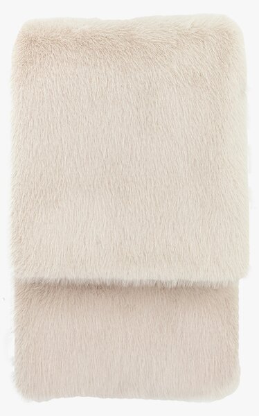 Hygge Fur Throw in Oatmeal, Small