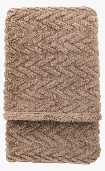 Chevron Sherpa Throw in Taupe