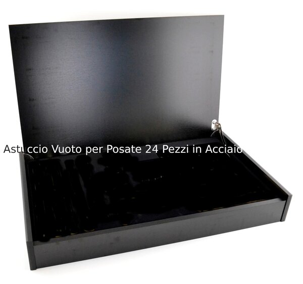 Wooden Case for 24-Piece Stainless Steel Cutlery Set - 6 Forks - 6 Spoons - 6 Table Knives - 6 Coffee Spoons