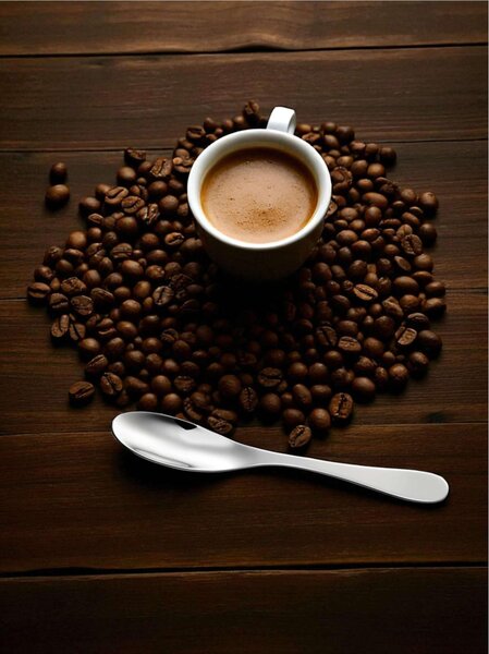 MOCACCINO Coffee Spoon, 18/10 Stainless Steel (aisi 304) Polished, 109x20 mm, Set of 6 Pieces