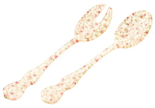 Chic Acrylic Salad Servers Flower Rose 182 mm