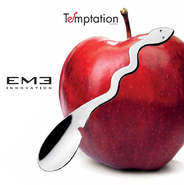 Mirror-Polished 18/10 Stainless Steel 2mm Thick Espresso Spoon and Moka Temptation in Nylon Pouch - Temptation