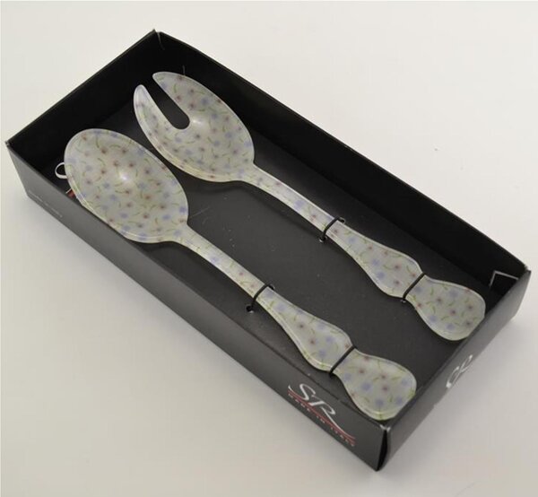 Chic Acrylic Salad Servers FLOWER LILAC 182 mm in Favor Packaging