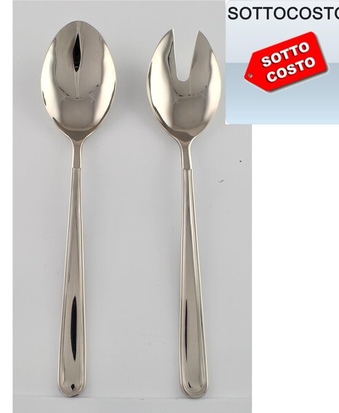 Medea Salad Serving Set, 18.10 Stainless Steel (AISI 304) 26 cm, Steel Handles in Nylon Pouch