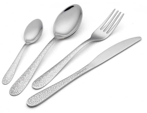 ARABESQUE 24-Piece Cutlery Set in Polished 18/10 Stainless Steel 1.8 mm Thickness with Serrated Knife, Display Box Packaging