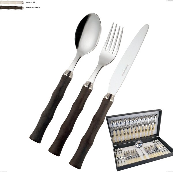 EME Acqua 49-Piece Cutlery Set, 18/10 AISI 304 Polished Stainless Steel with Acrylic Handle