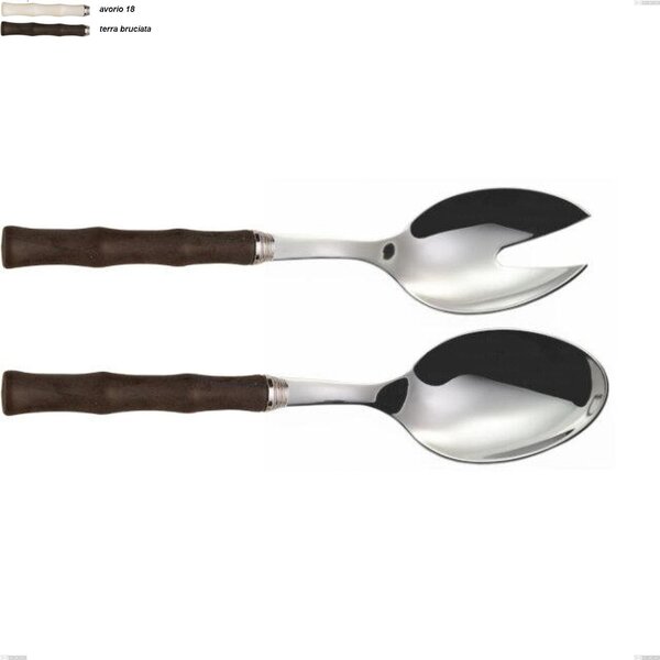 Water Eme Salad Set, Polished 18/10 AISI 304 Stainless Steel with Acrylic Handle, Length 239 mm
