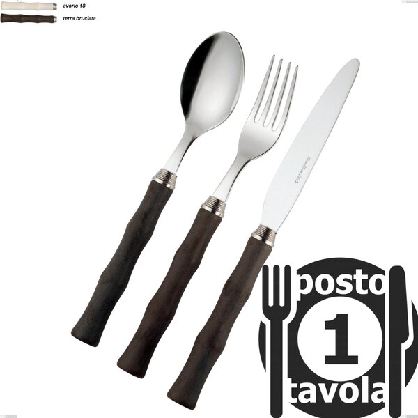 Acqua EME 1 Place Setting Water Cutlery, Polished 18/10 AISI 304 Stainless Steel with Acrylic Handle