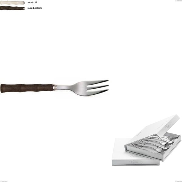 6-Piece Dessert Fork Set Acqua EME, Polished 18/10 AISI 304 Stainless Steel with Acrylic Handle