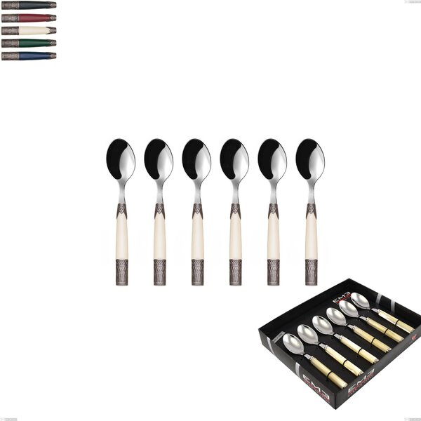 Showcase Pack 6 Pieces Aria Coffee Spoon, 18/10 AISI304 Coloured Stainless Steel