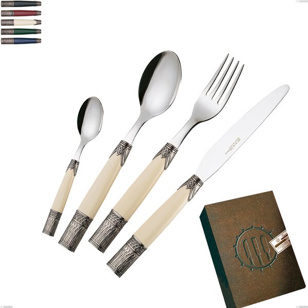 Ethnic Pack 24 Pieces Aria, Coloured 18/10 AISI304 Stainless Steel Cutlery Set: Aria