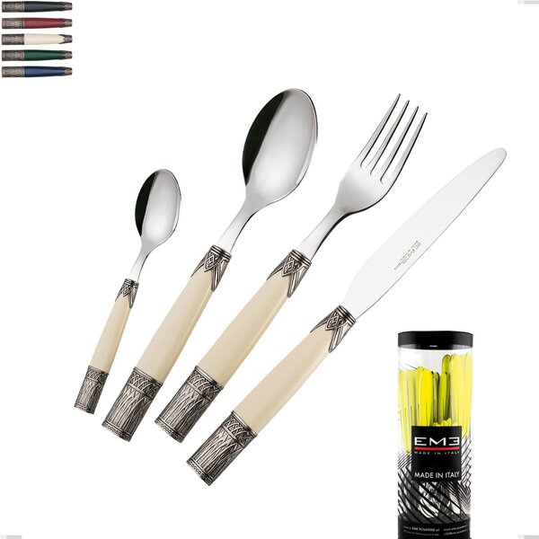 Cylinder Pack 24 Pieces Aria Cutlery, Coloured Stainless Steel 18/10 AISI304