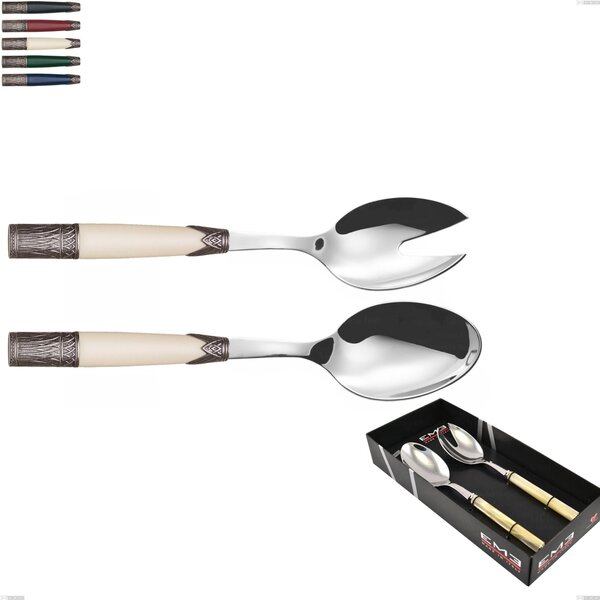 2-Piece Aria Salad Cutlery Set, 18/10 AISI304 Stainless Steel, Coloured