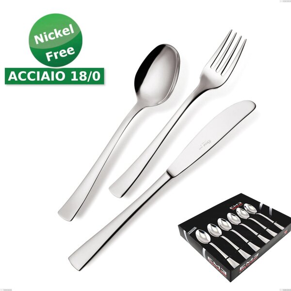 Showcase Pack of 6 Alfa 18/0 Nickel Free Coffee Cutlery, (Stainless Steel 18/C) Nickel Free, 2 mm Thickness