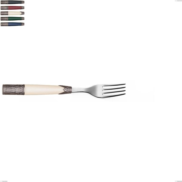 Aria Table Fork, 18/10 AISI304 Coloured Stainless Steel, 205 mm Dimensions, Acrylic and Metal Handle