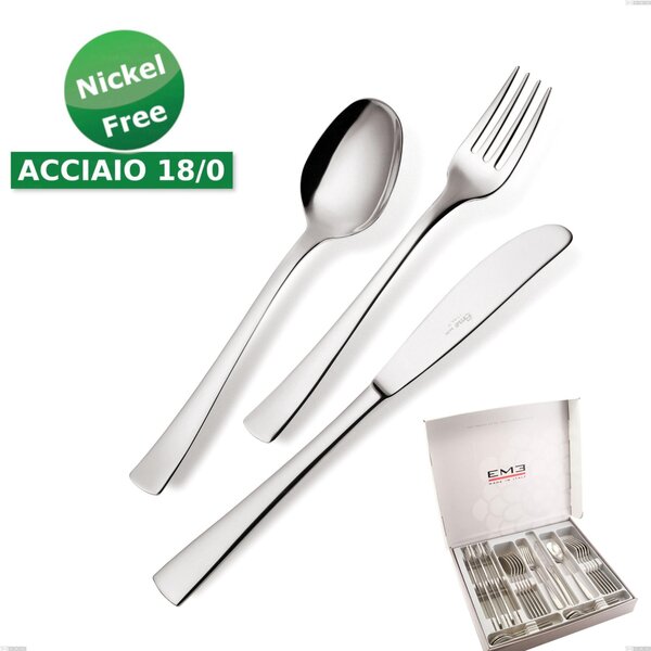 24-Piece Budget Cutlery Set Alfa 18/0 Nickel Free, (Steel 18/C) Nickel Free, 2mm Thickness